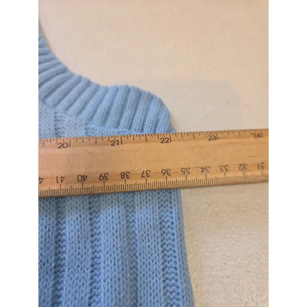 Vintage Deadstock‎ Mademoiselle Knitwear Blue Acrylic Button Front Vest
